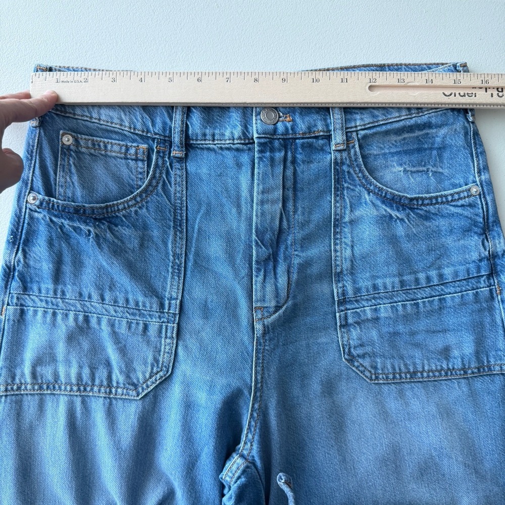Anthropologie Pilcro Jeans 29 The Jane High Rise Wide Leg Denim Flare Boho - Picture 11 of 13